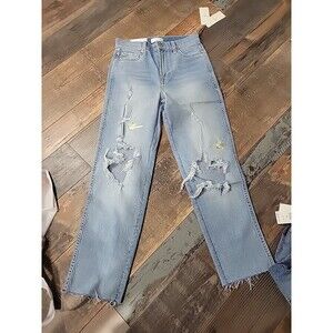 7 For All Mankind HW cropped Straigh Jeans Size 26 With Birds NWT B3